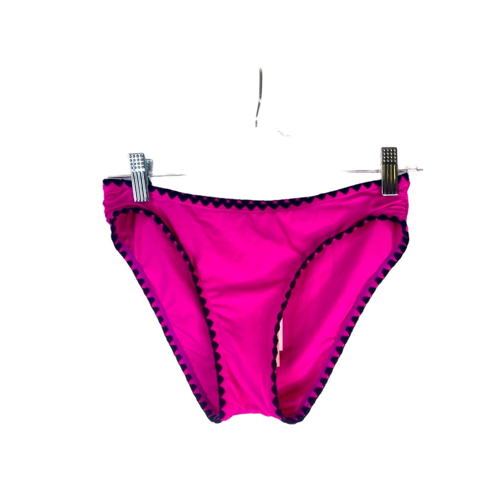 LUCKY BRAND Women’s XS Hipster Bikini Bottoms Pink W/Blue Diamond Stitch  NWT